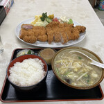 食堂よしかわ - 2023.4 特大カツ定食(1,550円)