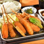 【1番人気！】串かつ定食〈10本盛り〉