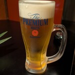 炭火焼きと伊勢海老 いろ鶏 - まずはビアーで乾杯